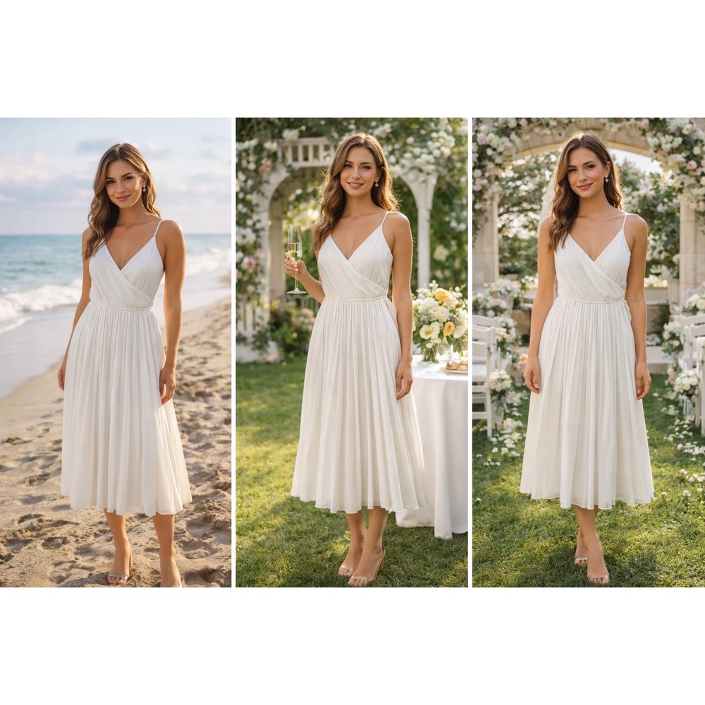 Ali & Jay Lily Pond White Pleated Midi Dress S ethereal balletcore fairy bride*‎
